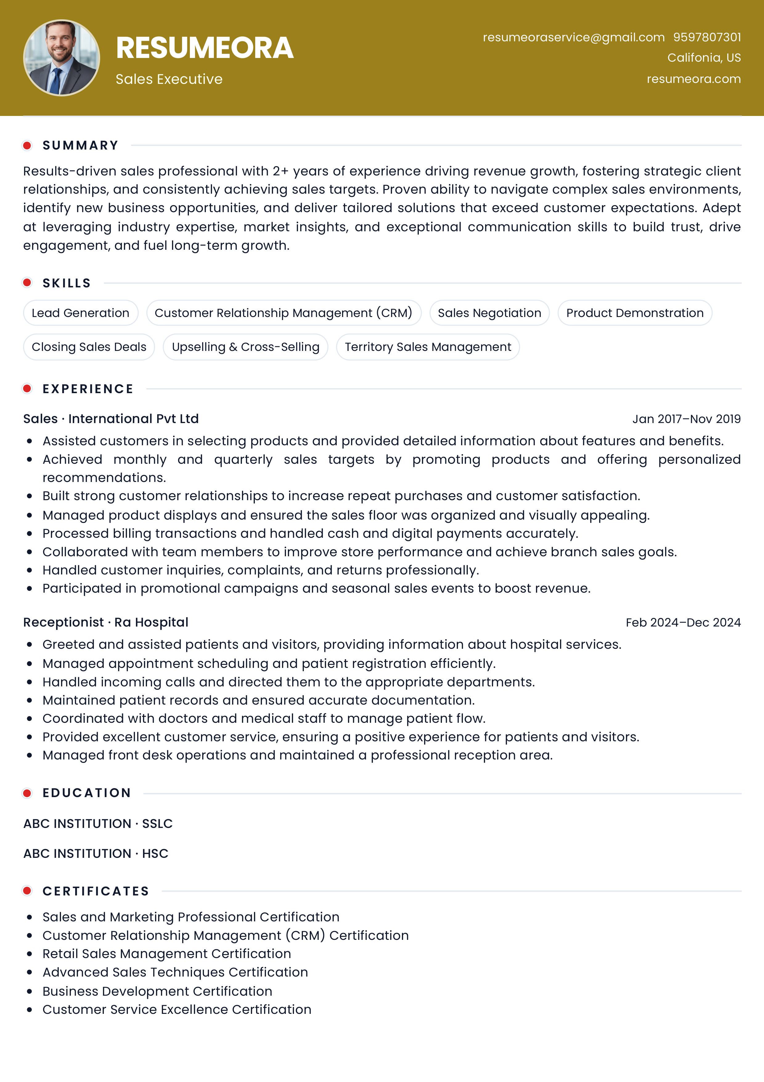 Top Color resume template — Resumeora