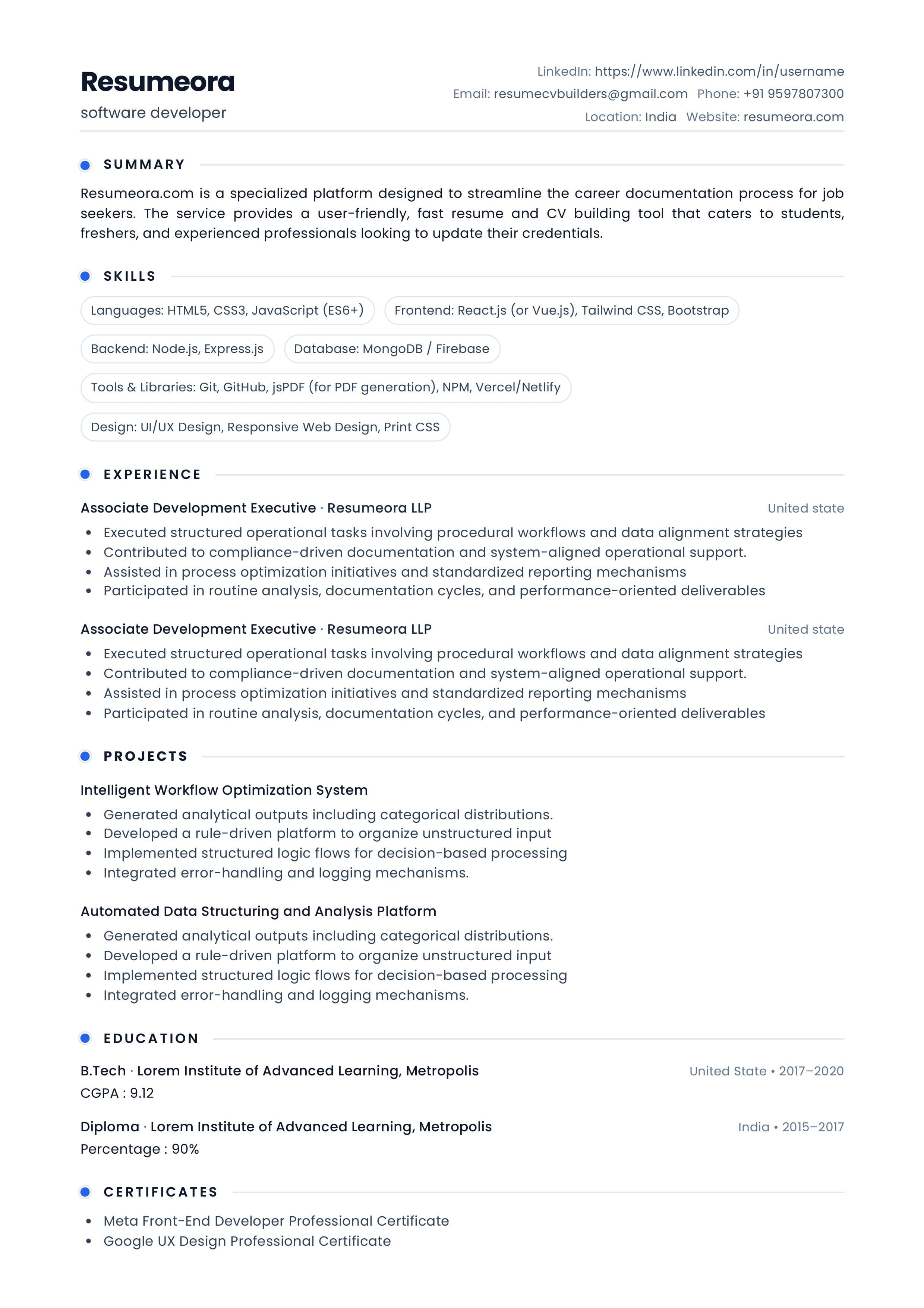 Executive Pro resume template